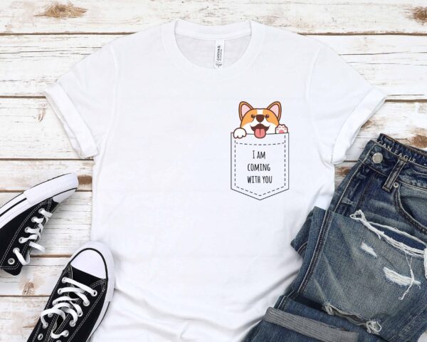 pocket corgi t-shirt corgis paradise apparel accessories