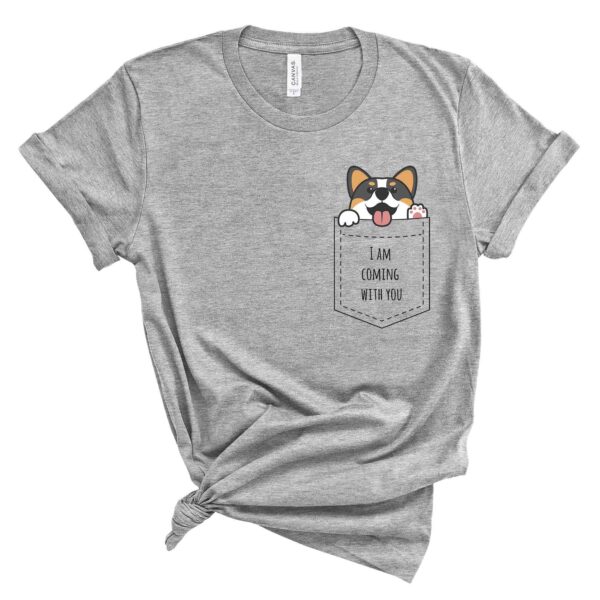 tricolor pocket corgi t-shirt corgis paradise apparel gift