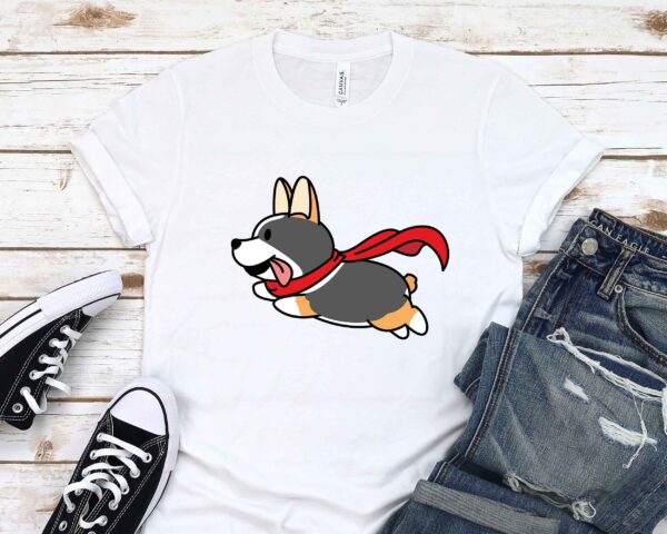 tricolor flying corgi t-shirt corgis paradise apparel gift