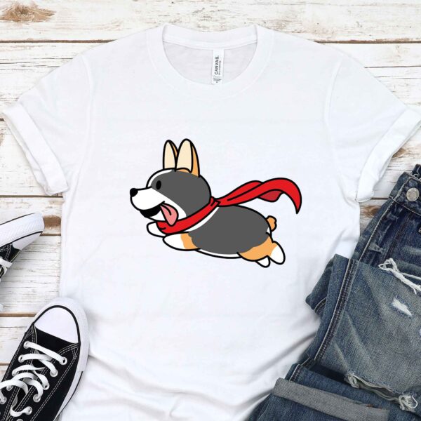 tricolor flying corgi t-shirt corgis paradise apparel gift